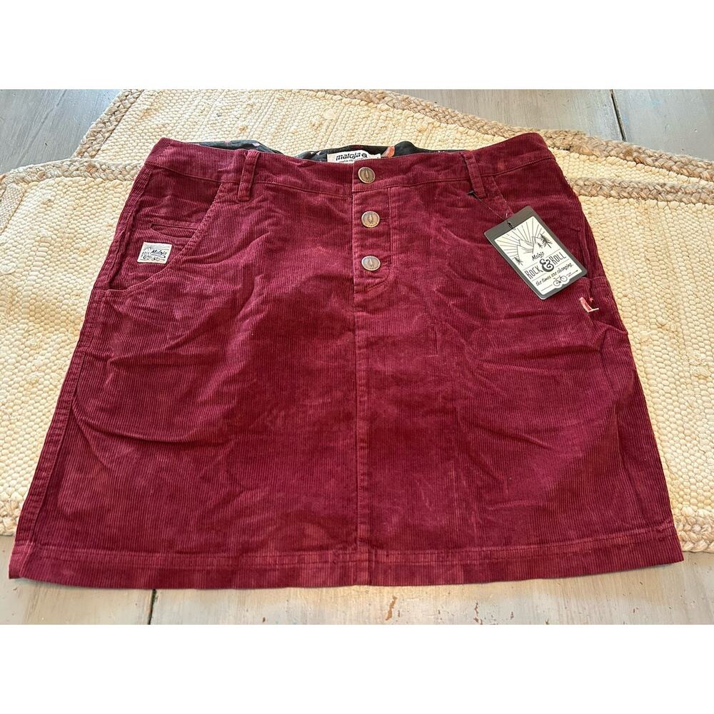 NWT Maloja Rock Roll Burgundy Corduroy Short Skirt Sz XL